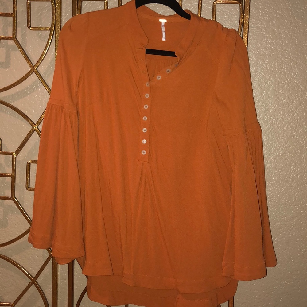 Free People bell sleeve boho blouse